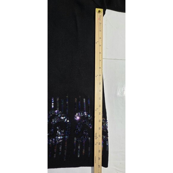 Alfani Black Knit Open Front Sequin Embellished Cardigan Womens Size L - Picture 11 of 15